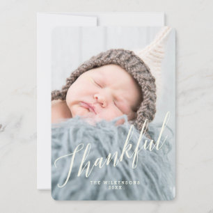 Moderne Thankful Thanksgiving-fotokaart Feestdagenkaart