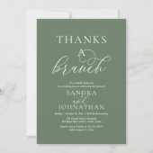 Moderne Thanks a Brunch Huwelijksweekend Bruiloft Kaart (Voorkant)