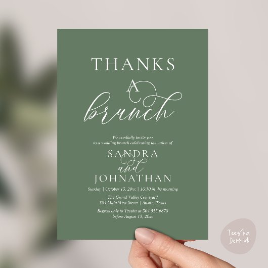 Moderne Thanks a Brunch Huwelijksweekend Bruiloft Kaart