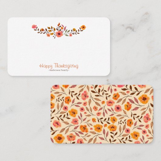 Moderne Thanksgiving bloem bloem Plaatskaartje (Voorkant / Achterkant)
