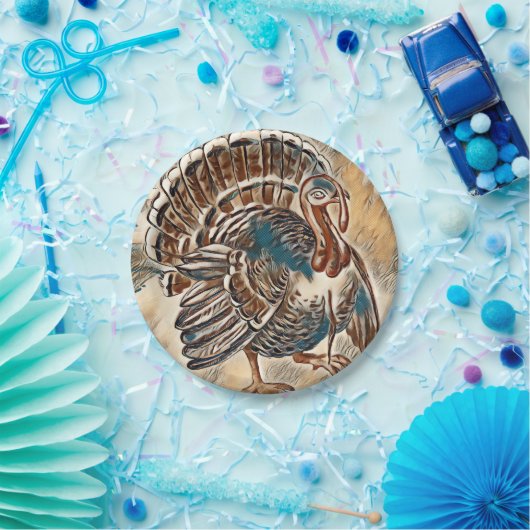 Moderne Thanksgiving Bord papier Turkije (Feest)