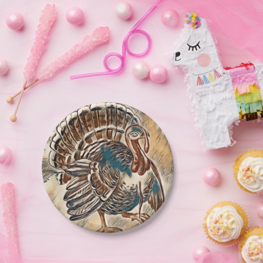 Moderne Thanksgiving Bord papier Turkije (Feest)