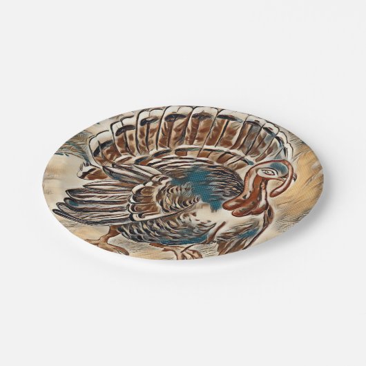 Moderne Thanksgiving Bord papier Turkije (Gekanteld)