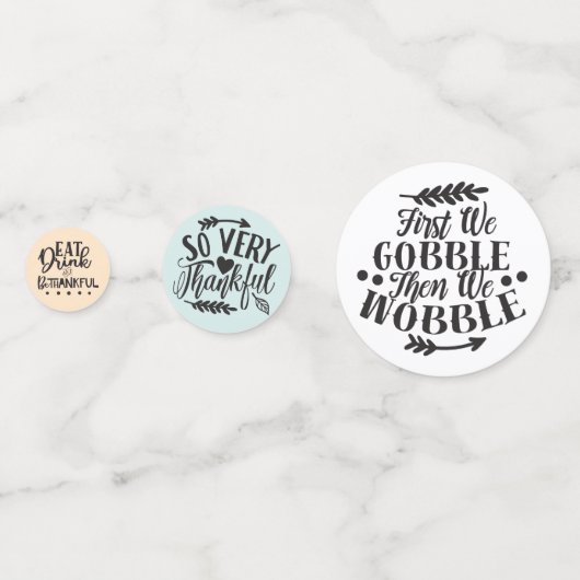 Moderne Thanksgiving citeert terugval rode bessen Confetti (Achterkanten)