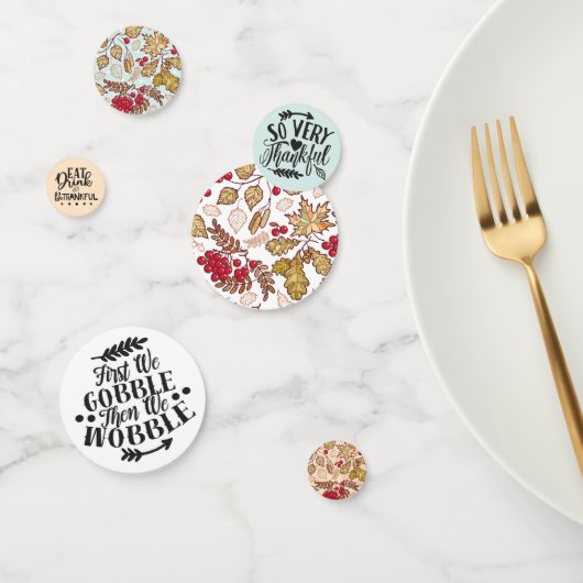 Moderne Thanksgiving citeert terugval rode bessen Confetti (Groep)