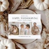 Moderne Thanksgiving collage met drie foto's Briefkaart