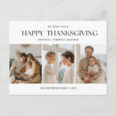 Moderne Thanksgiving collage met drie foto's Briefkaart (Voorkant)