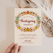 Moderne Thanksgiving dineruitnodiging Kaart