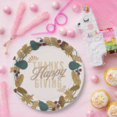 Moderne Thanksgiving Dinner Party Wreater Papieren Bordje (Feest)