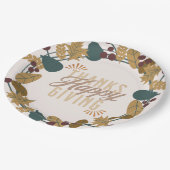 Moderne Thanksgiving Dinner Party Wreater Papieren Bordje (Gekanteld)