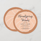 Moderne Thanksgiving-dinvitoorkaart met pompoen Kaart (Voorkant / Achterkant)
