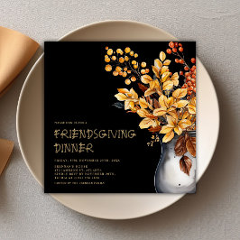 Moderne Thanksgiving Elegant Friendsgiving Kaart