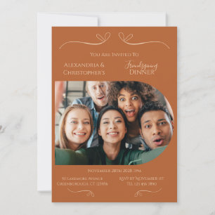 Moderne Thanksgiving Friendsgiving-foto Kaart