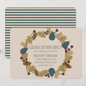 Moderne Thanksgiving Grateful Wreath Kaart (Voorkant / Achterkant)