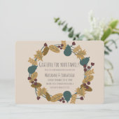 Moderne Thanksgiving Grateful Wreath Kaart (Staand voorkant)