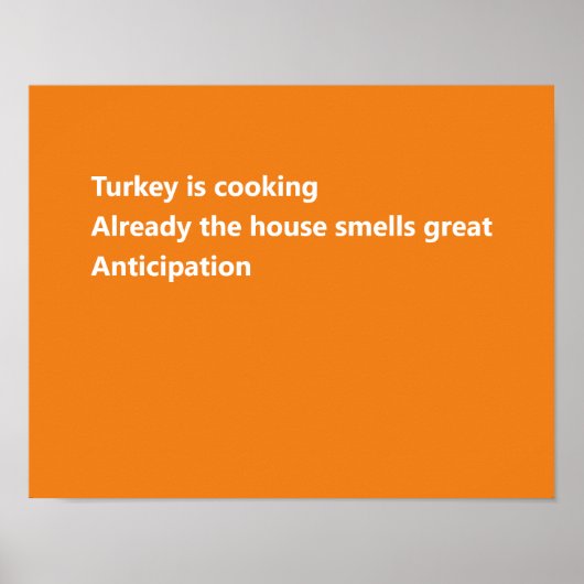 Moderne Thanksgiving Haiku Gedicht Minimaal Sinaas Poster (Voorkant)