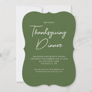 Moderne Thanksgiving inwendige pagina Groen wit sc Kaart