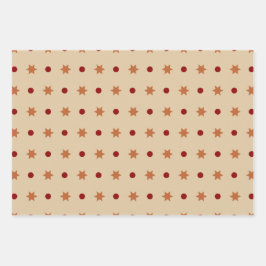 Moderne Thanksgiving Kleuren set van 3 Inpakpapier Vel