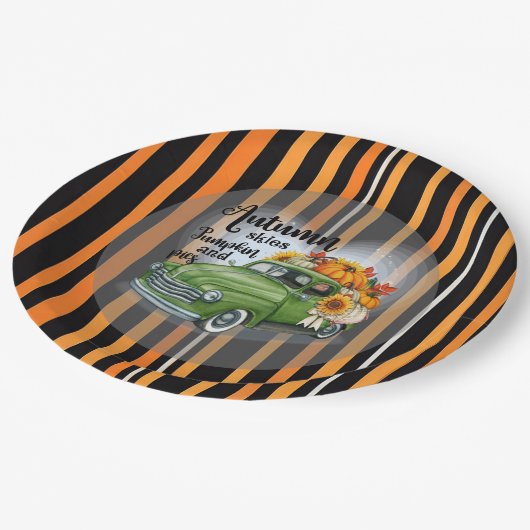 Moderne Thanksgiving Mooi Herfst Collectie Papieren Bordje (Gekanteld)