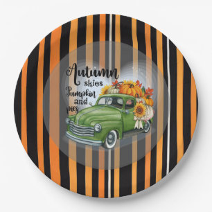 Moderne Thanksgiving Mooi Herfst Collectie Papieren Bordje