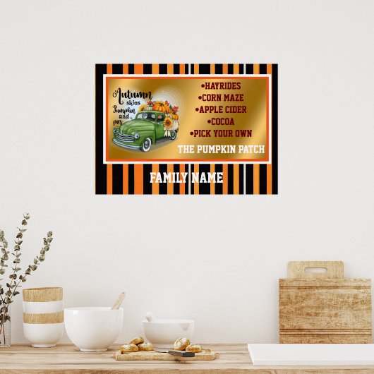 Moderne Thanksgiving Mooi Herfst Collectie Poster (Keuken)