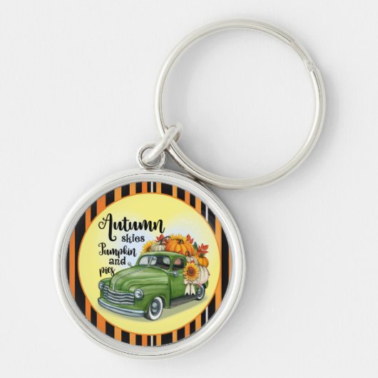 Moderne Thanksgiving Mooi Herfst Collectie Sleutelhanger (Voorkant)