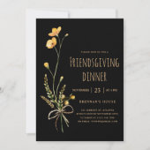 Moderne Thanksgiving Party Friendsgiving Diner Kaart (Voorkant)