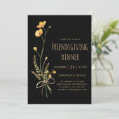 Moderne Thanksgiving Party Friendsgiving Diner Kaart (Staand voorkant)