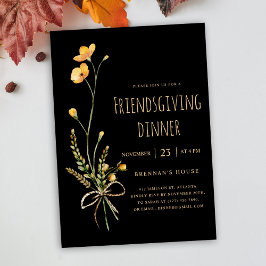 Moderne Thanksgiving Party Friendsgiving Diner Kaart