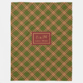 Moderne Thanksgiving Plaid Deken Monogram Cozy (Voorkant)