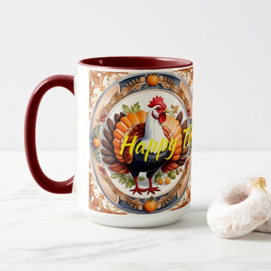 Moderne Thanksgiving pompoen herfst Collectie Mok (Met donut)