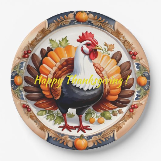 Moderne Thanksgiving pompoen herfst Collectie Papieren Bordje (Voorkant)