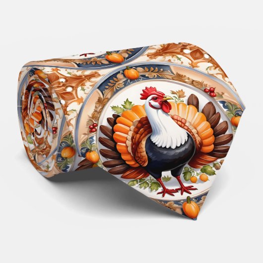 Moderne Thanksgiving pompoen herfst Collectie Stropdas (Opgerold)