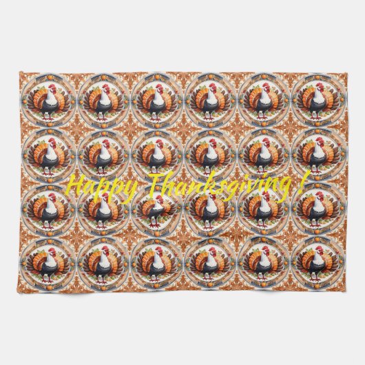 Moderne Thanksgiving pompoen herfst Collectie Theedoek (Horizontaal)