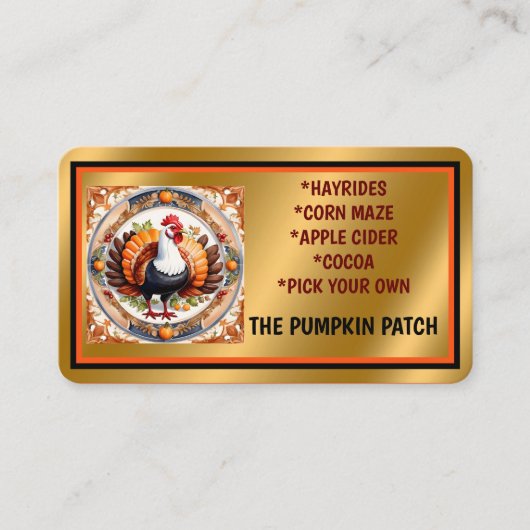 Moderne Thanksgiving pompoen herfst Collectie Visitekaartje (Voorkant)