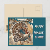 Moderne Thanksgiving Turkije Post Kaart (Voorkant / Achterkant)