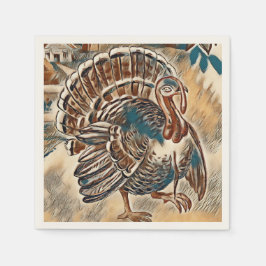 Moderne Thanksgiving Turkije servetten