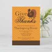 Moderne Thanksgiving Turkije uitnodiging binnenpar (Staand voorkant)