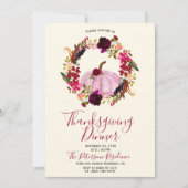 Moderne Thanksgiving van Bourgogne Floral Kaart (Voorkant)