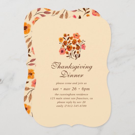 Moderne Thanksgiving van het pompoenventilator Kaart (Voorkant / Achterkant)