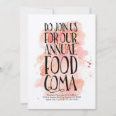 Moderne Thanksgiving voedselcoma-uitnodiging Kaart (Voorkant)