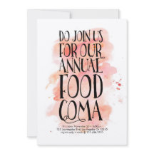 Moderne Thanksgiving voedselcoma-uitnodiging