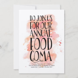 Moderne Thanksgiving voedselcoma-uitnodiging Kaart