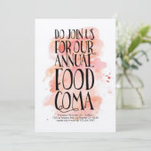 Moderne Thanksgiving voedselcoma-uitnodiging Kaart (Staand voorkant)