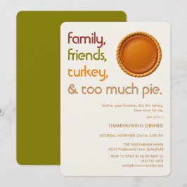 Moderne Thanksgiving voor Familie, Vrienden, Turki Kaart