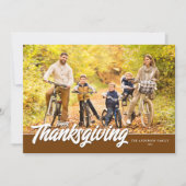 Moderne Thanksgiving voor handschriftenfoto Feestdagenkaart (Voorkant)