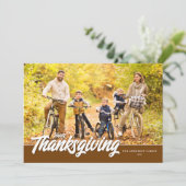 Moderne Thanksgiving voor handschriftenfoto Feestdagenkaart (Staand voorkant)