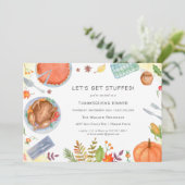 Moderne Thanksgiving vriendschappelijke eetpartij Kaart (Staand voorkant)