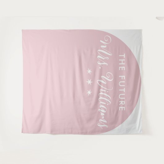 Moderne The Future Mrs Bruidsfeest Roze Boog Wandkleed (Voorkant (horizontaal))