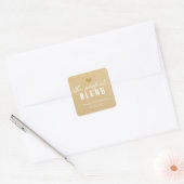 Moderne The Perfect Blend Wedding Coffee Favor Vierkante Sticker (Envelop)